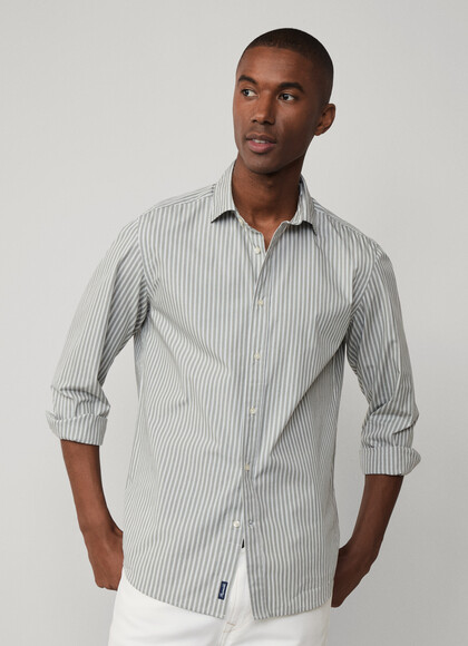 Regular Fit Shadow Striped Poplin Shirt