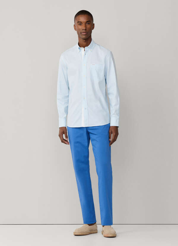 Chemise American Eagle Homme Taille M – Vintage Coupe Moyenne – Bleu Et Blanc Rayé