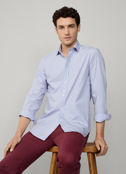 Regular Fit Pencil Stripe Poplin Shirt