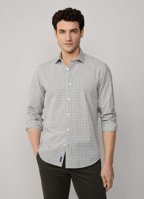Regular Fit Mini Plaid Check Poplin Shirt