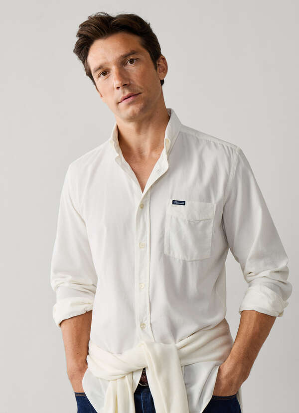 Regular Fit Garment Dyed Babycord Shirt Regular Fit Garment Dyed Babycord Shirt