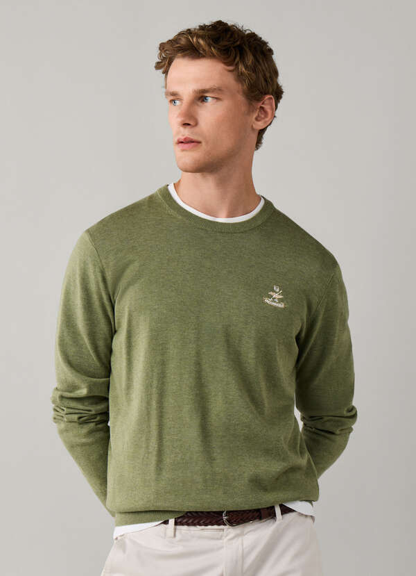 Cotton Silk Logo Crew-Neck Sweater Cotton Silk Logo Crew-Neck Sweater