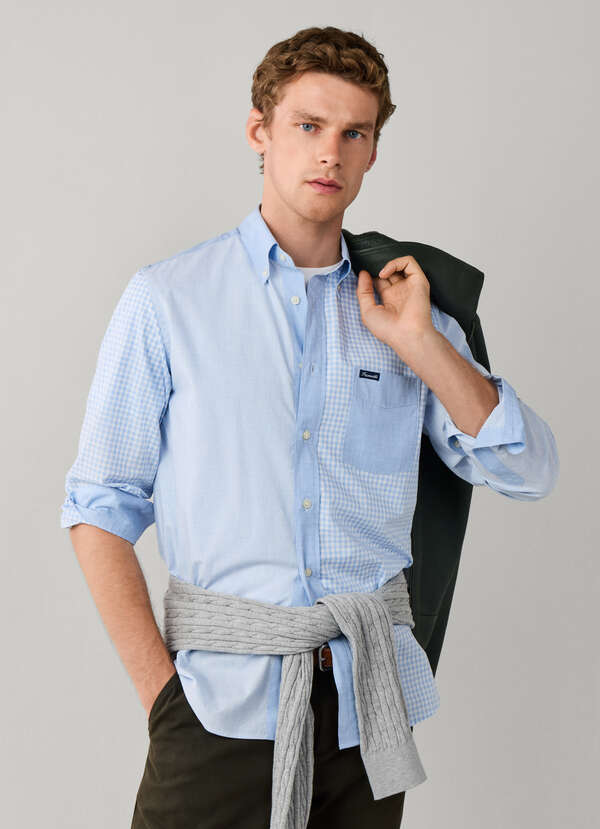 Regular Fit Mixed Gingham End-on-End Shirt