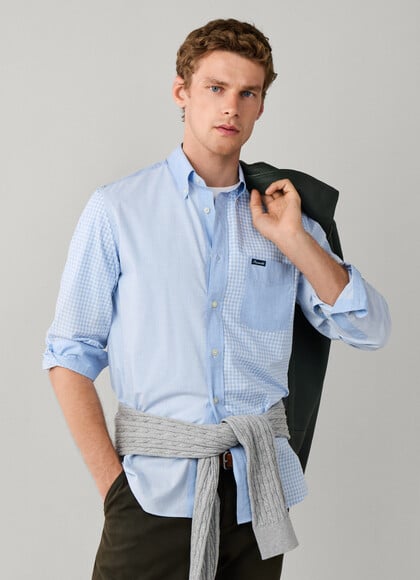 Regular Fit Mixed Gingham End-on-End Shirt