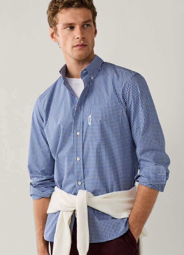 Regular Fit Gingham Poplin Shirt