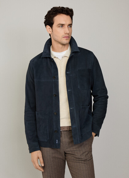 Suede Patch Pocket Overshirt