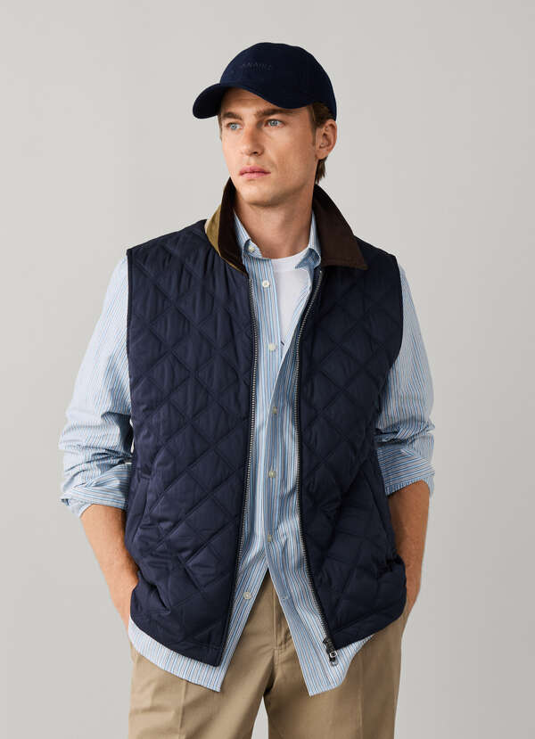 Quilted Check Lining Gilet