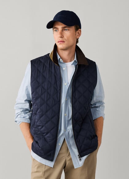Quilted Check Lining Gilet