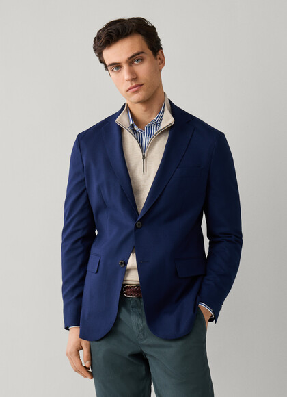 Stretch Wool-Blend Blazer