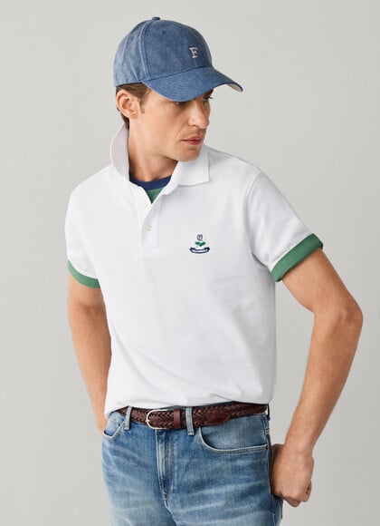 Regular Fit Short Sleeve Logo Pima Polo