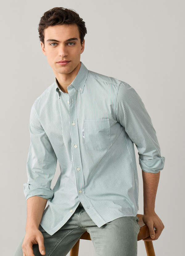 Regular Fit Candy Stripe Poplin Shirt Regular Fit Candy Stripe Poplin Shirt