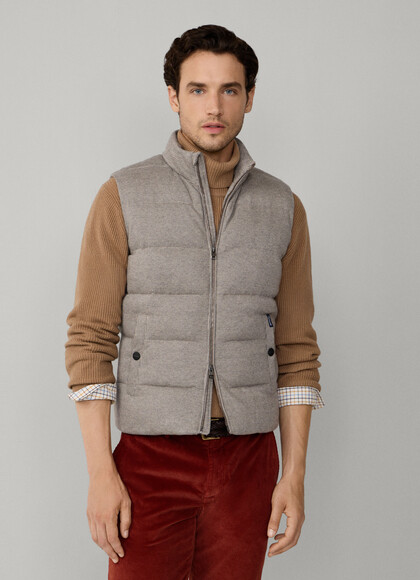Padded Houndstooth Hybrid Gilet
