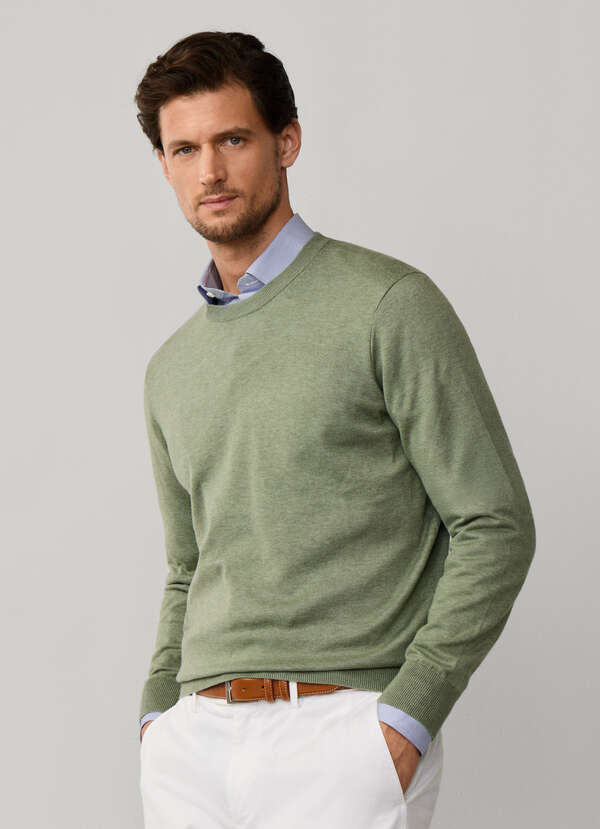 Cotton Silk Crew Neck Jumper
