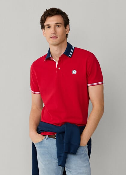 Regular Fit Short Sleeve Branded Badge Polo