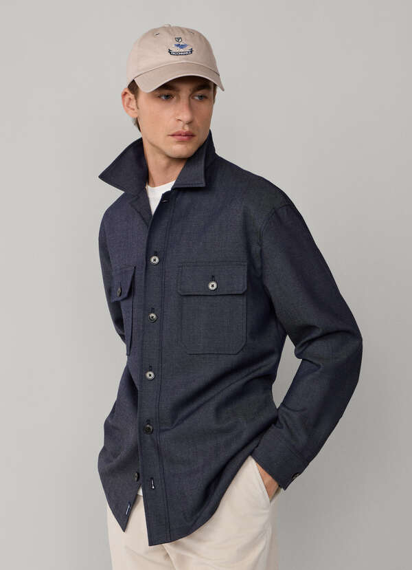 Regular Fit Wool Twill Overshirt