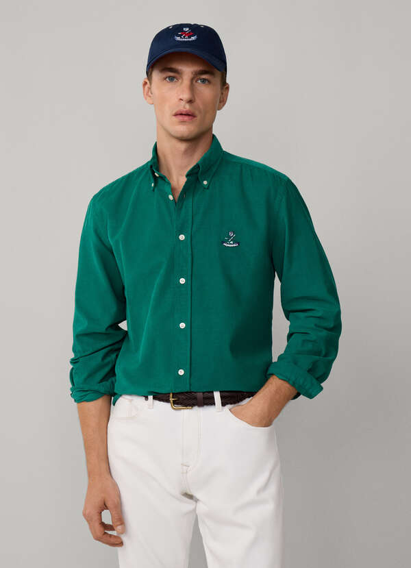 Regular Fit Garment Dyed Corduroy Shirt