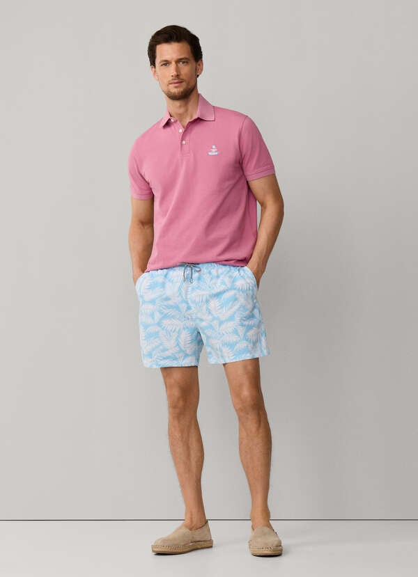 Leaves Print Swim Shorts