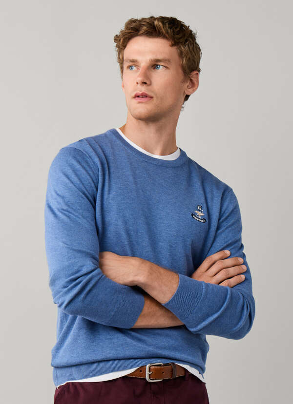 Cotton Silk Logo Crew-Neck Sweater Cotton Silk Logo Crew-Neck Sweater