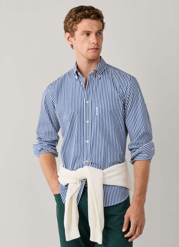 Regular Fit Bengal Stripe Poplin Shirt