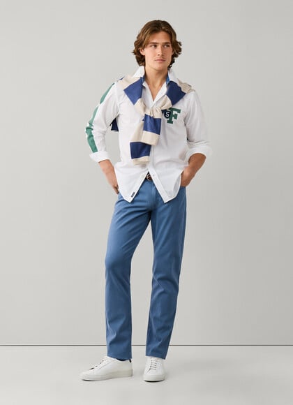 Regular Fit Stretch Garment Dyed Trouser