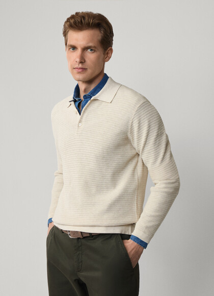 Regular Fit Cotton Silk Knitted Polo