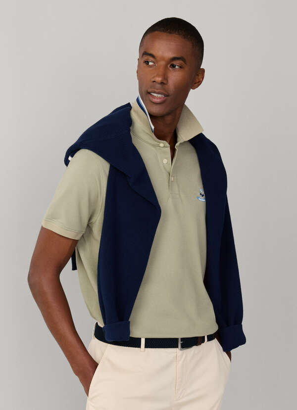 Regular Fit Short Sleeve Logo Pima Polo