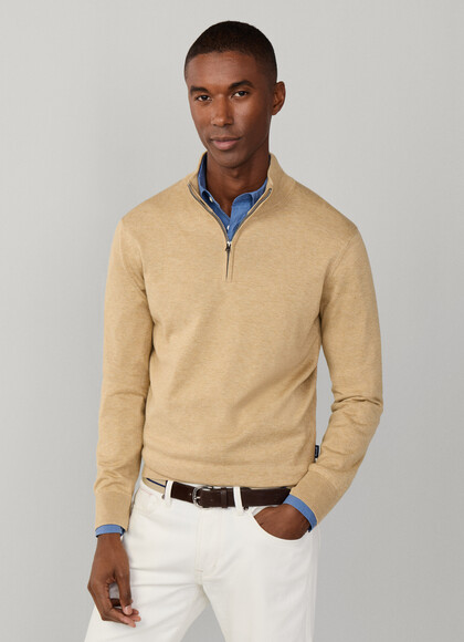 Cotton Silk Quarter Zip Jumper