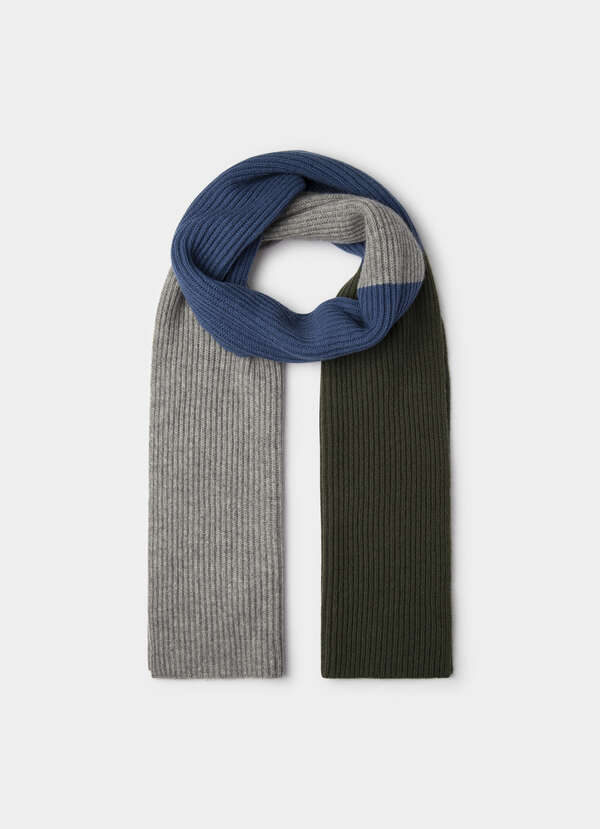Colour Block Wool-Cashmere Blend Scarf