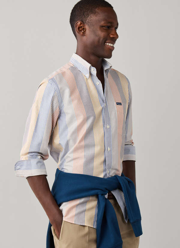 Regular Fit Multi Candy Stripe Poplin Shirt
