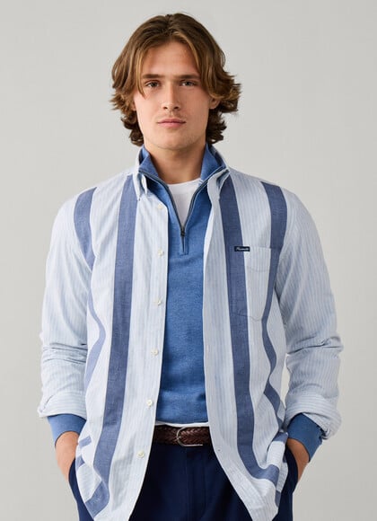 Regular Fit Chambray Stripes Shirt