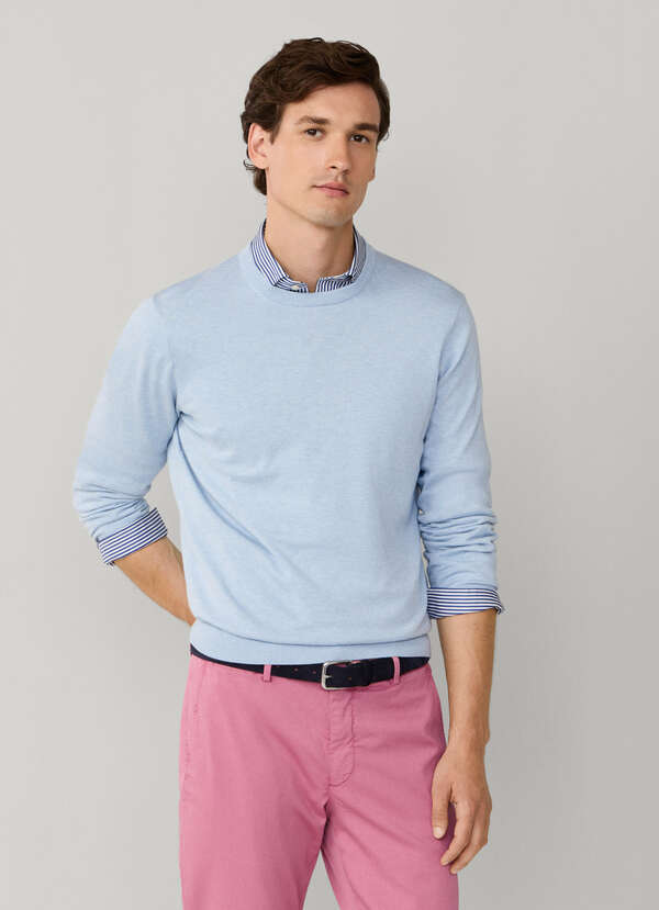 Cotton Silk Crew Neck Jumper