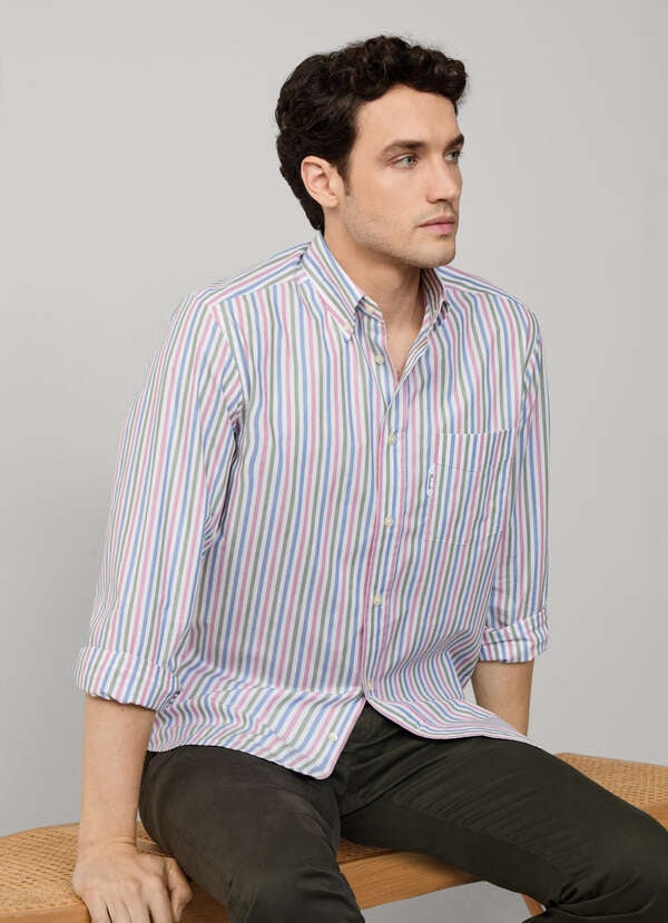 Regular Fit Multi Bengal Stripe Shirt Regular Fit Multi Bengal Stripe Shirt