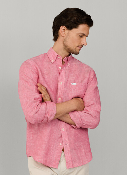 Regular Fit Solid Linen Shirt