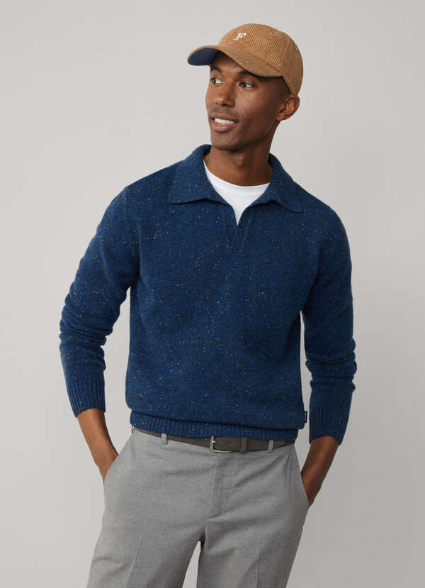 Regular Fit Wool Knitted Long Sleeve Polo