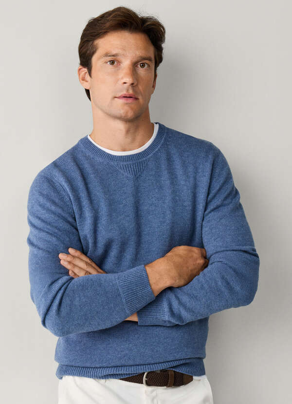 Wool-Cashmere Crew Neck Sweater
