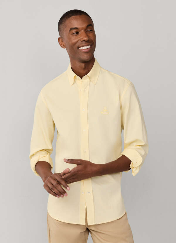 Regular Fit Solid Pinpoint Shirt