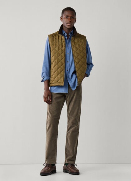Regular Fit Garment Dyed Corduroy Trousers