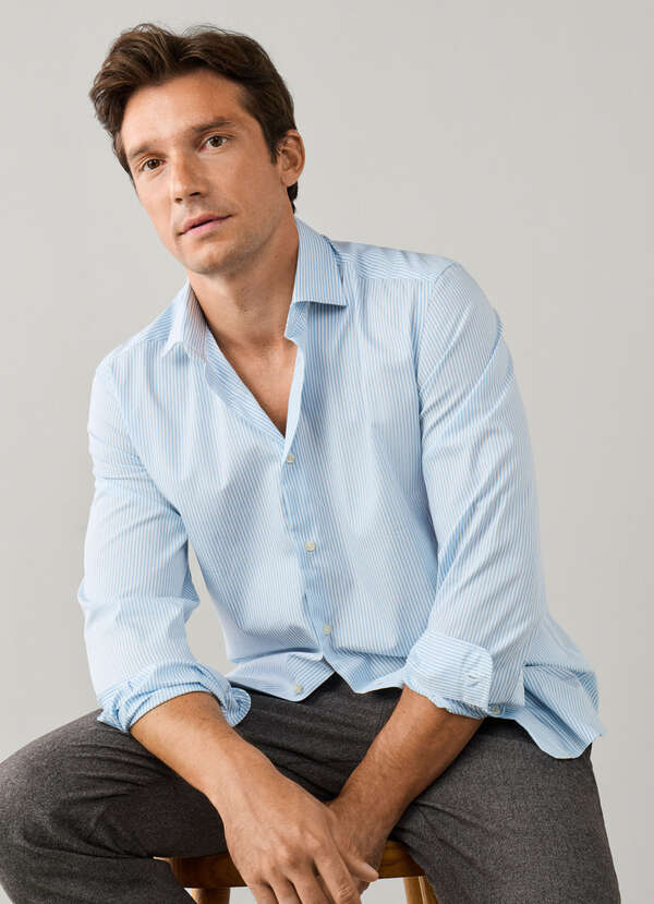 Regular Fit Bengal Stripe Poplin Shirt Regular Fit Bengal Stripe Poplin Shirt