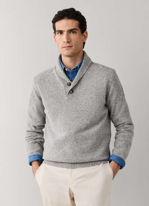 Lambswool Shawl Collar Sweater Lambswool Shawl Collar Sweater