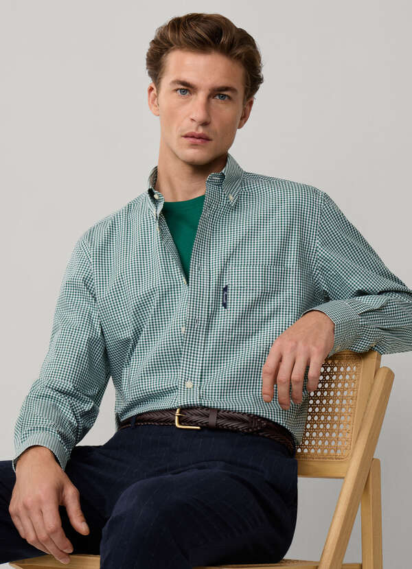 Regular Fit Gingham Poplin Shirt