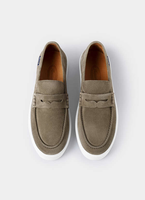 Faconnable Olive Suede Penny Loafers OliveSide_inPixio_1200x1200.  main image 2