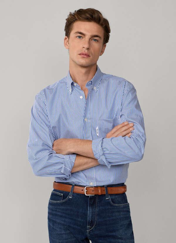 Regular Fit Bengal Stripe Poplin Shirt