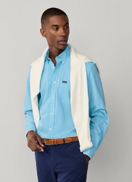Regular Fit Garment Dyed Poplin Shirt