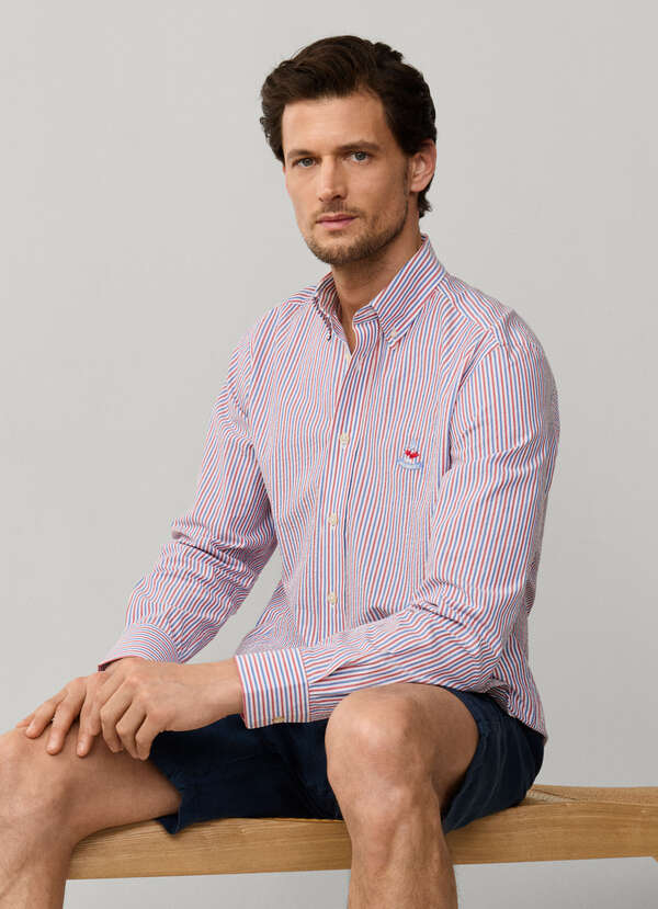 Regular Fit Bengal Stripe Seersucker Shirt