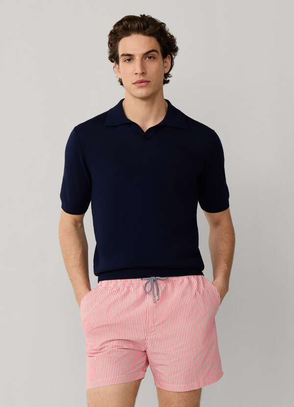 Striped Seersucker Swim Shorts