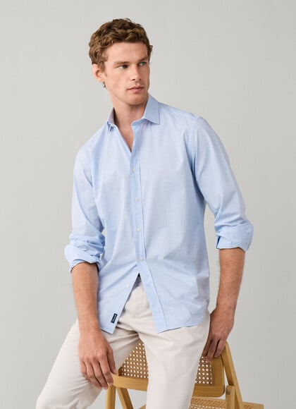 Regular Fit Graph Check Poplin Shirt
