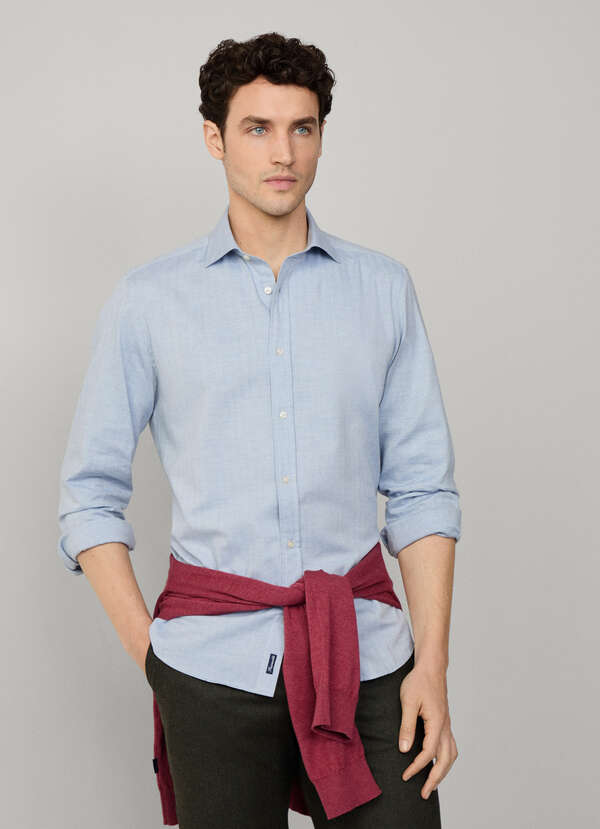 Regular Fit Herringbone Flannel Shirt