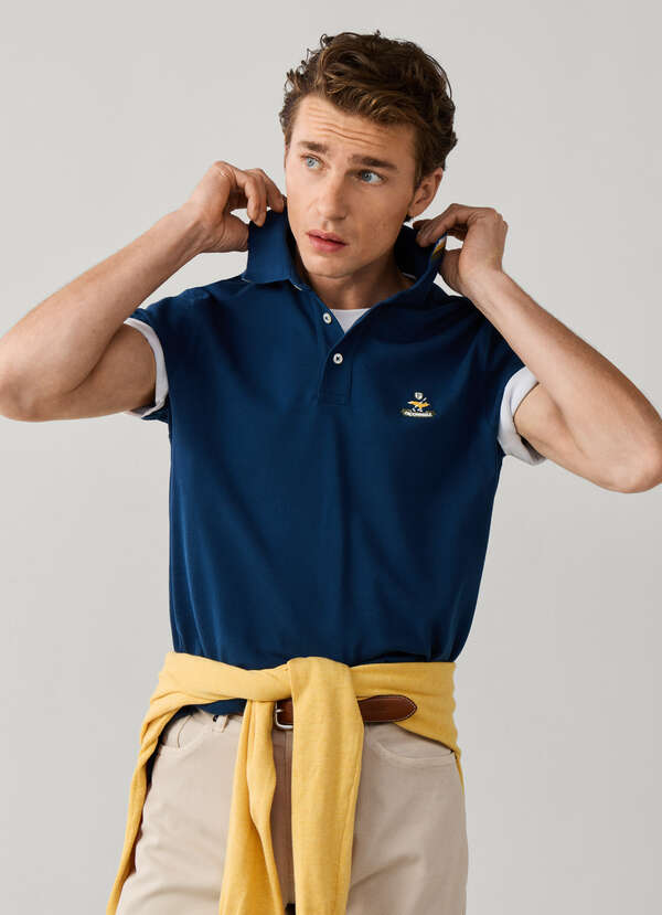 Regular Fit Short Sleeve Logo Pima Polo