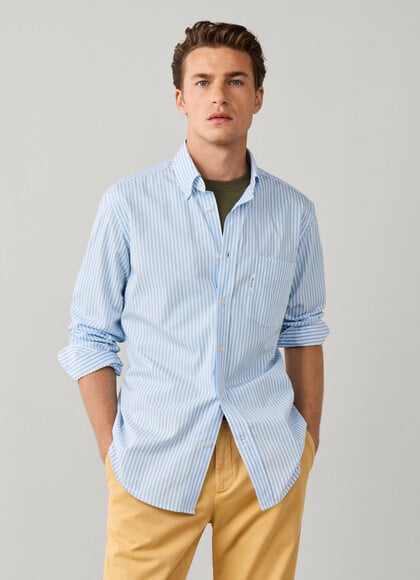 Regular Fit Bengal Stripe Poplin Shirt