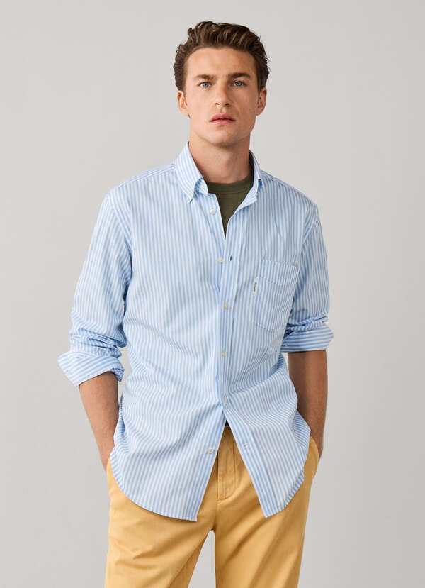 Regular Fit Bengal Stripe Poplin Shirt Regular Fit Bengal Stripe Poplin Shirt